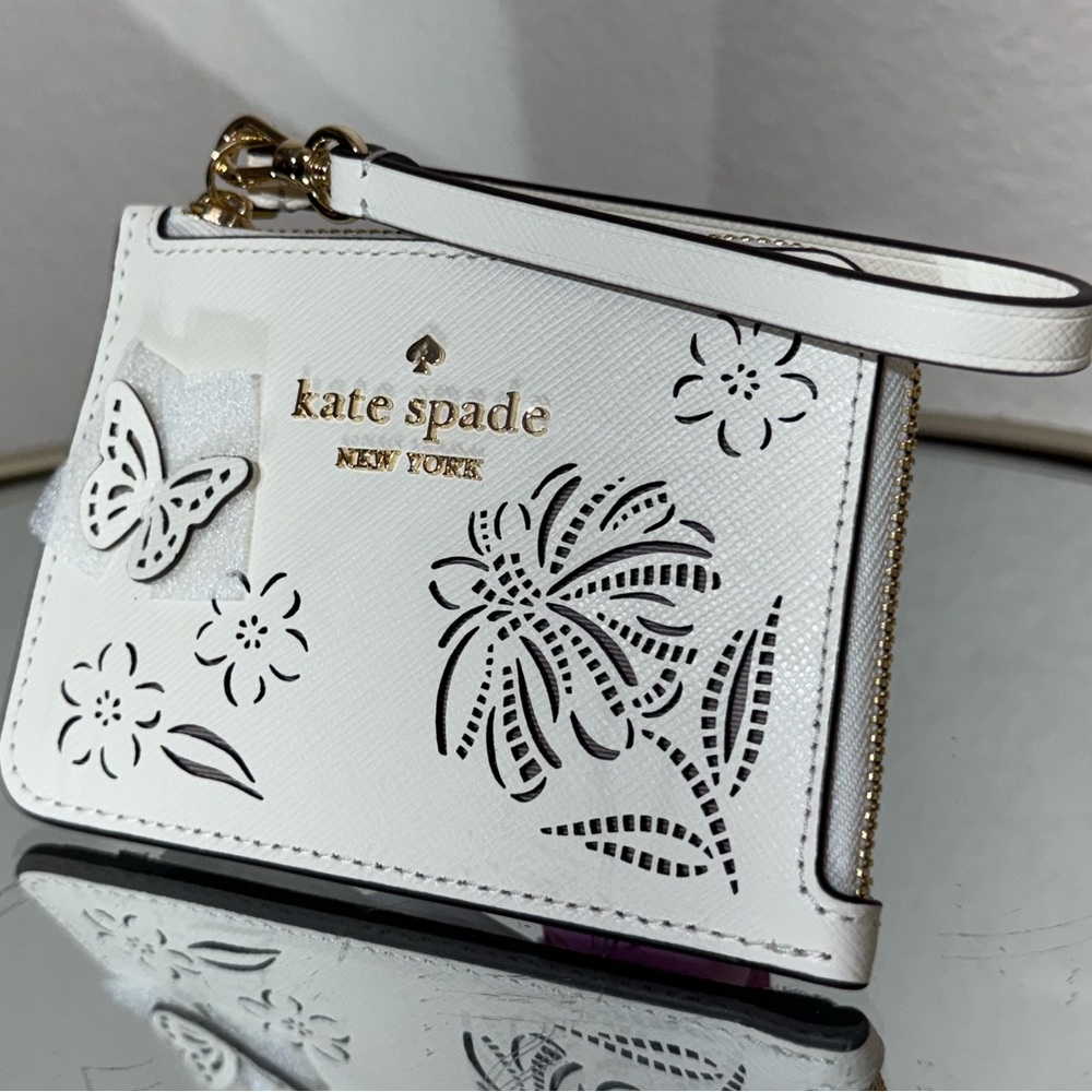 New Kate Spade Boxed Madison Perforated Small Wristlet